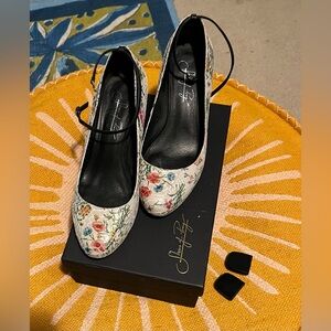Custom-made Shoes of Prey (40.5, fits like 9.5) floral print on reptile
